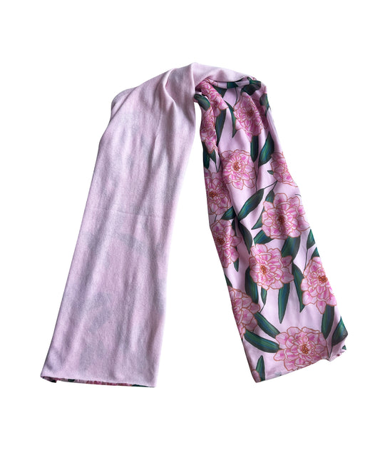 Pink Peonies Scarf - Cashmere Chiffon Silk | cukimber designs