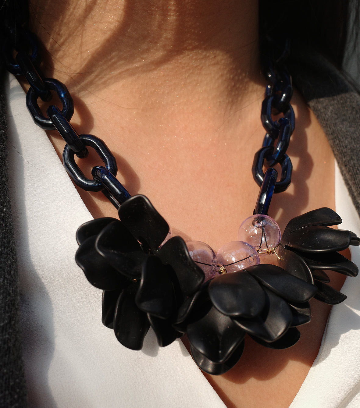 Navy Blue Crystal Necklace Multi Strand Navy Crystal Chunky | Etsy | Blue  crystal necklace, Necklace, Crystal necklace