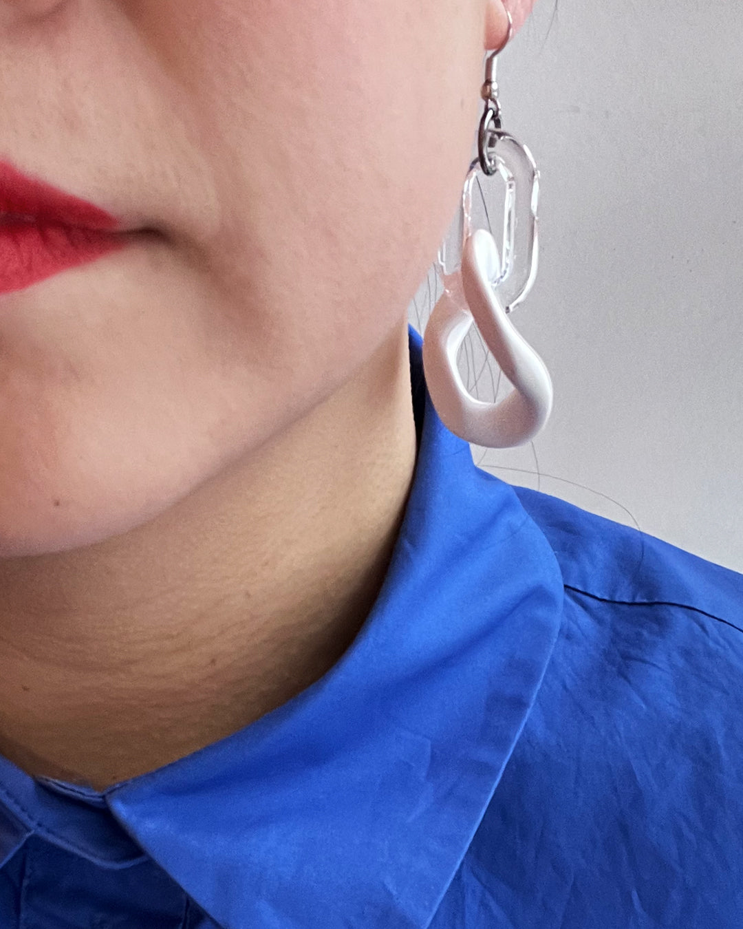 Infinite Colors Matte White Chain Earrings